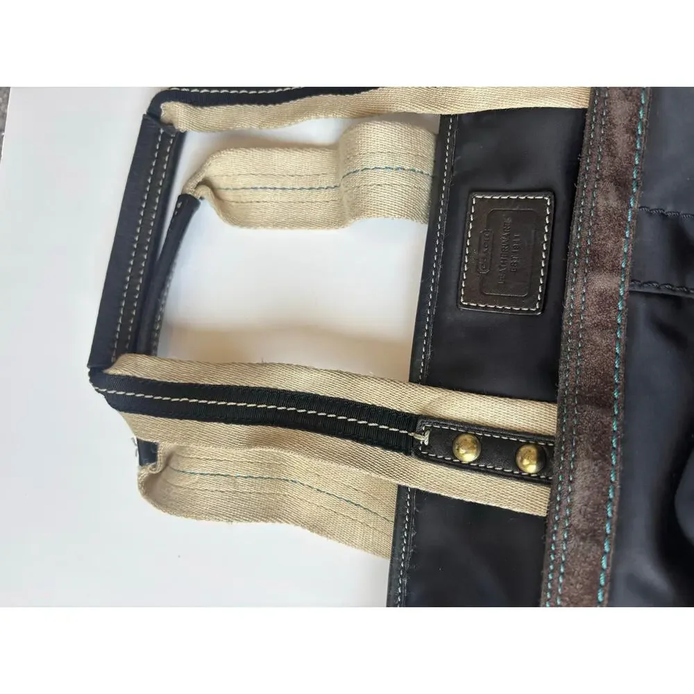 Coach Legacy Weekend Tote 19811 Black Nylon Leather Large Carryall Bag